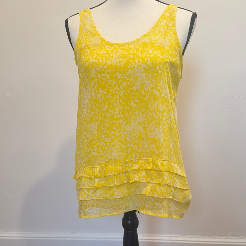 Old Navy Yellow Ruffled Tiered Tank Top